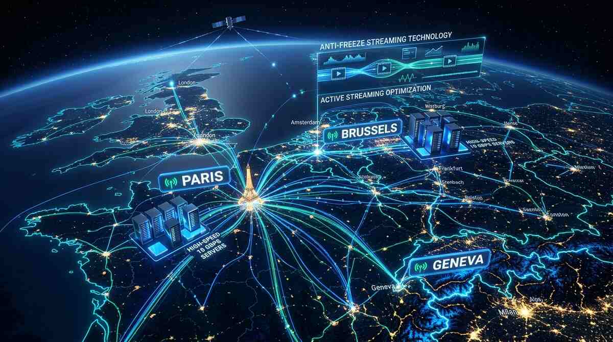 Infrastructure réseau serveurs Euro IPTV en France et Europe